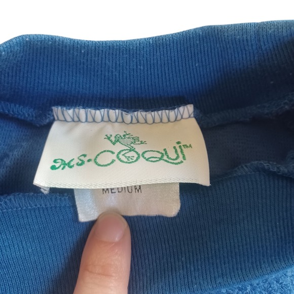 Ms Coqui Vintage 1980s Blue Terrycloth Raglan Sweatshirt Womens No Size - Picture 3 of 6